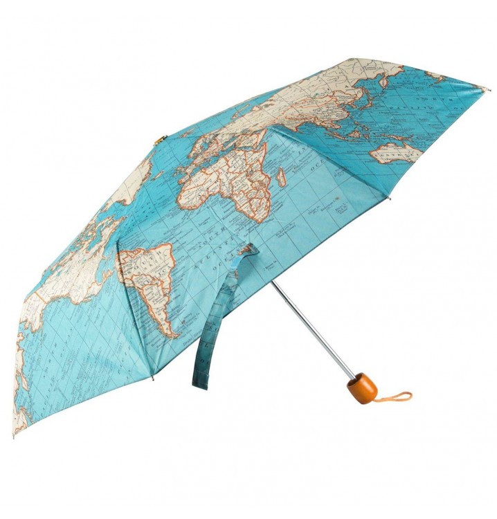 Paraguas plegable adulto Mapa vintage