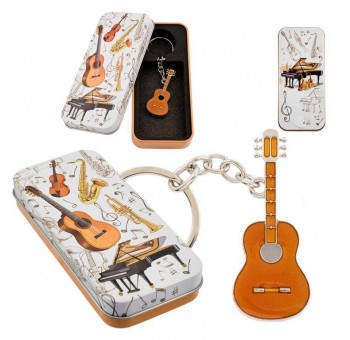 Llavero Guitarra española en caja metálica
