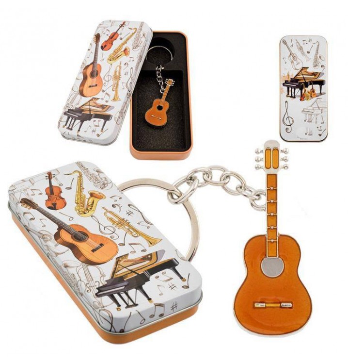 Llavero Guitarra española en caja metálica