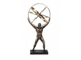 Figura escultura Atlas resina bronce envejecido
