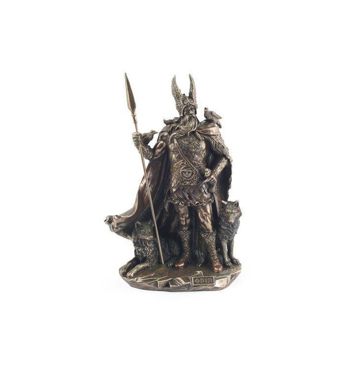 Figura escultura Odin resina bronce envejecido