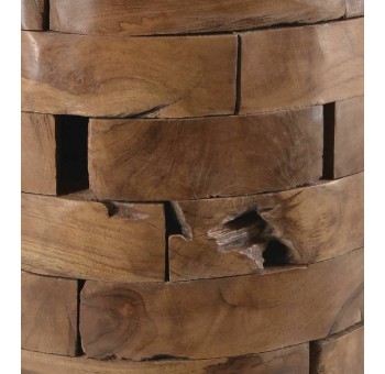 Taburete Elias redondo troncos madera teka natural