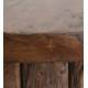 Taburete Elias redondo troncos verticales madera teka natural