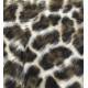 Taburete plegable Elias madera teka natural piel imitación leopardo