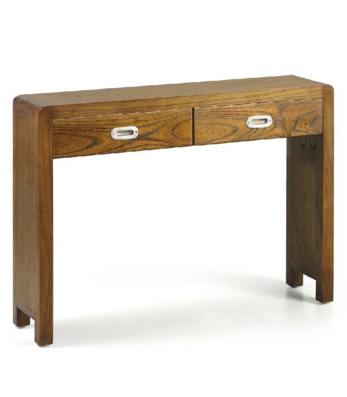 Consola Voss 2 cajones madera mindi natural
