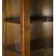 Vitrina Luther 6 cajones 2 puertas cristal madera mindi natural blanco