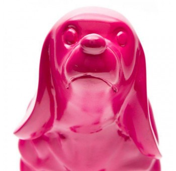 Figura decorativa Cocker Spaniel poliresina rosa