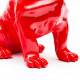 Figura decorativa Bulldog sentado poliresina rojo