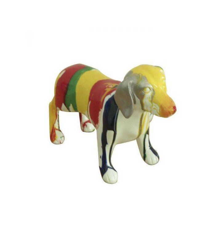 Figura decorativa Daschund poliresina multicolor