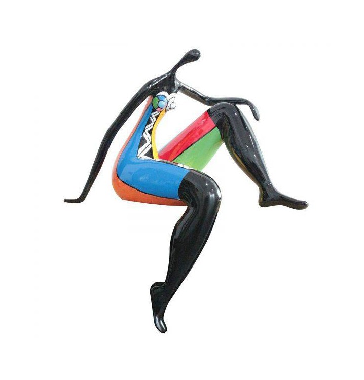 Figura decorativa femenina Yasmine poliresina multicolor