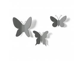 Decoración pared mariposas grises