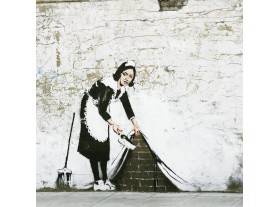 Cuadro lienzo Banksy Mujer barriendo