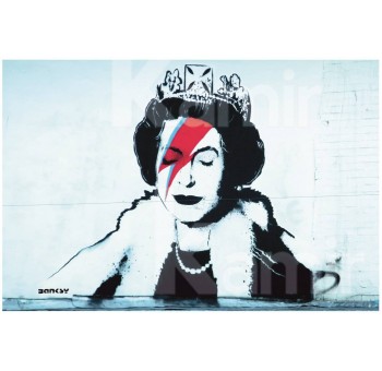 Cuadro lienzo Banksy Bowie Reina 70x50