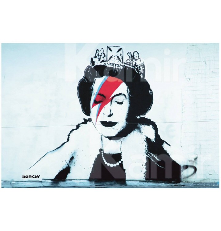 Cuadro lienzo Banksy Bowie Reina Isabel II 70x50