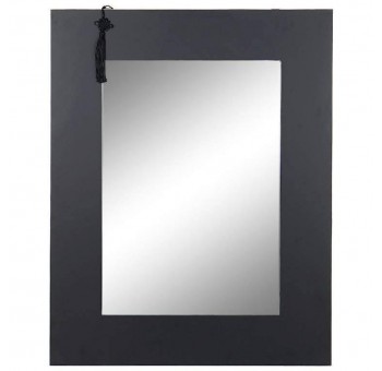 Espejo pared Kiyota madera negra cristal 70x90 cm