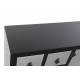 Mueble TV Kiyota 2 puertas 8 cajones madera negro plateado