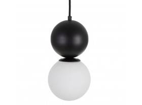 Lámpara techo Astra metal cristal 2 bolas blanco negro A25