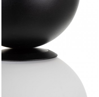 Lámpara techo Astra metal cristal 2 bolas blanco negro