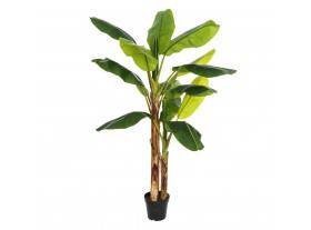 Planta artificial Platanero pvc marrón verde maceta negra A200
