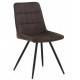 Set 4 sillas Barker terciopelo marrón patas metal negras