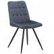 Set 4 sillas Barker terciopelo azul patas metal negras
