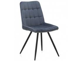 Set 4 sillas Barker terciopelo azul patas metal negras