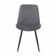 Set 4 sillas Knox tapizado gris patas metal negras