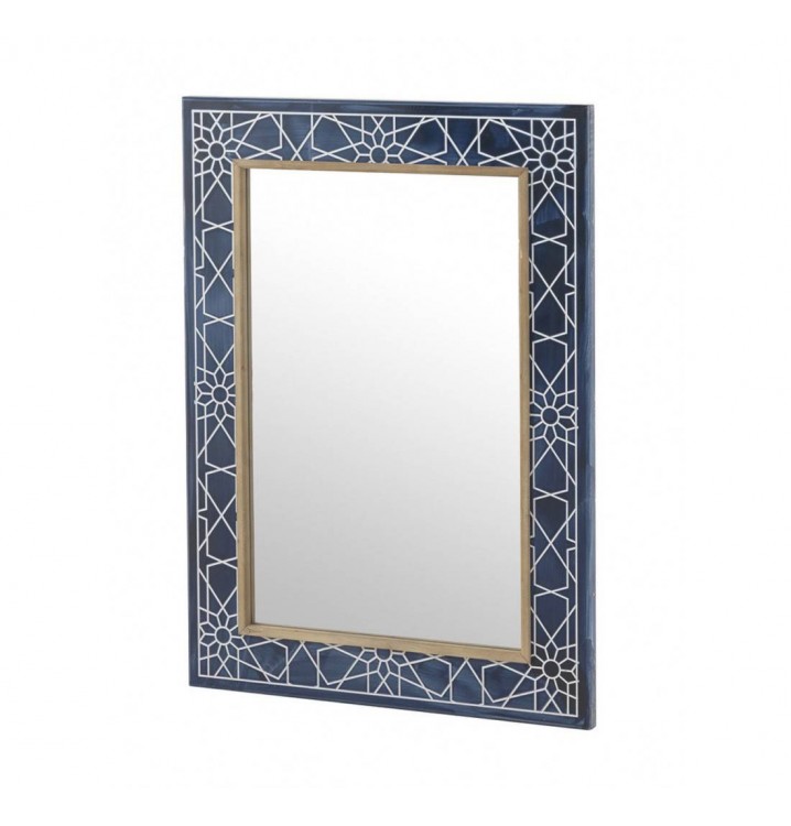 Espejo pared Star lacado azul diseño blanco