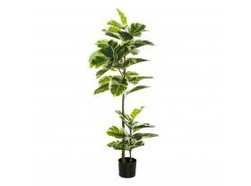 Planta Tropical artificial metal pvc verde maceta negra A132