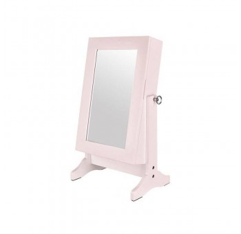 Joyero con espejo 1 puerta madera rosa