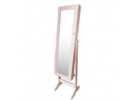 Joyero espejo vestidor de pie 1 puerta madera rosa