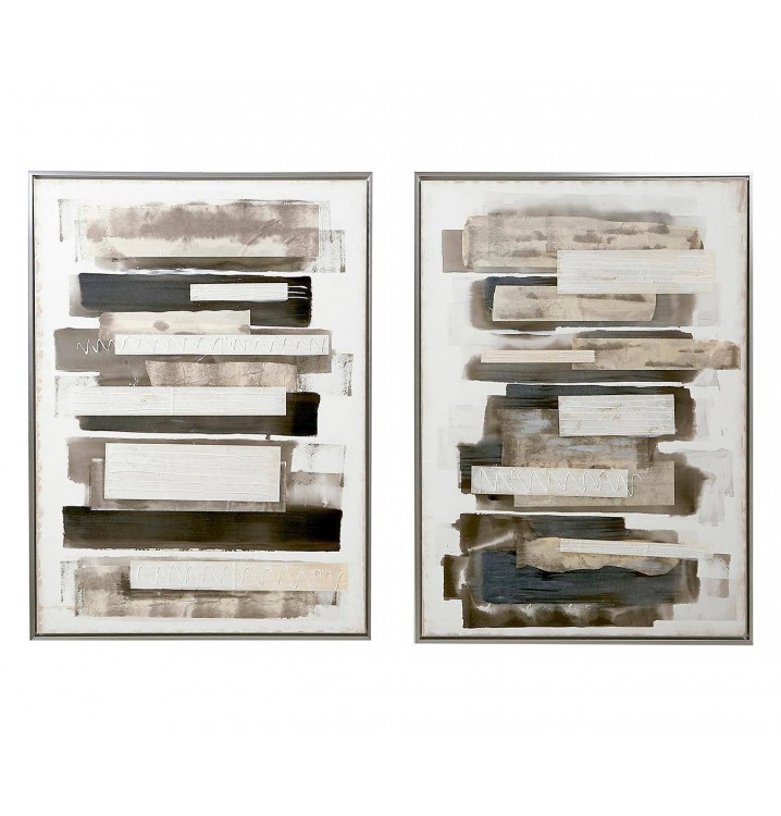 Set 2 cuadros óleos abstractos blanco y negro