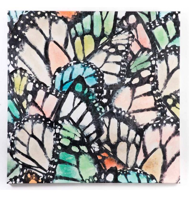Cuadro Mariposas acrílico sobre lienzo pintado a mano 140x140