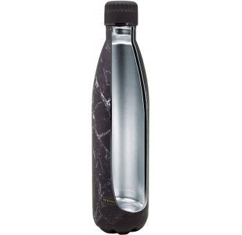 Botella mármol negro doble pared térmica acero