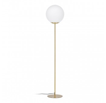 Lámpara de pie Klesios globo blanco metal dorado