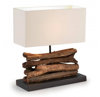 Lámpara de mesa Carpo troncos madera