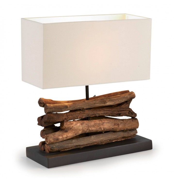 Lámpara de mesa Carpo troncos madera