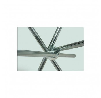 Mesa cafetería Segal redonda acero cromado cristal templado D100