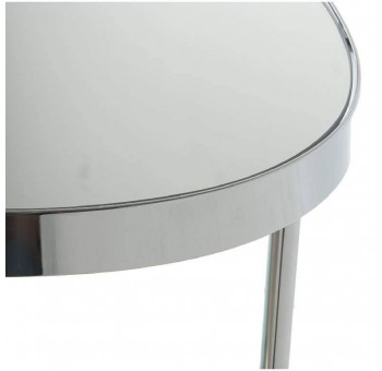 Mesa centro Sergi redonda acero cromado espejo D80