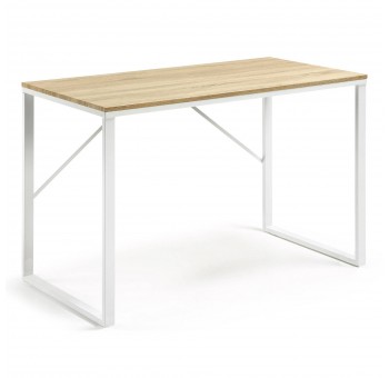 Mesa escritorio Smith madera patas blancas metal