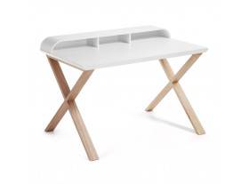 Mesa escritorio Reitsema madera blanca y fresno