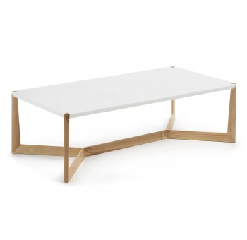 Set 2 mesas plegable Ollie metal madera blanco