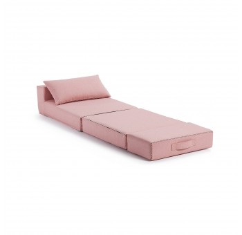 Puf cama Jarnsaxa tela antimanchas rosa