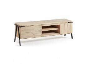 Mueble Tv Ludvig L165 madera maciza natural blanqueado