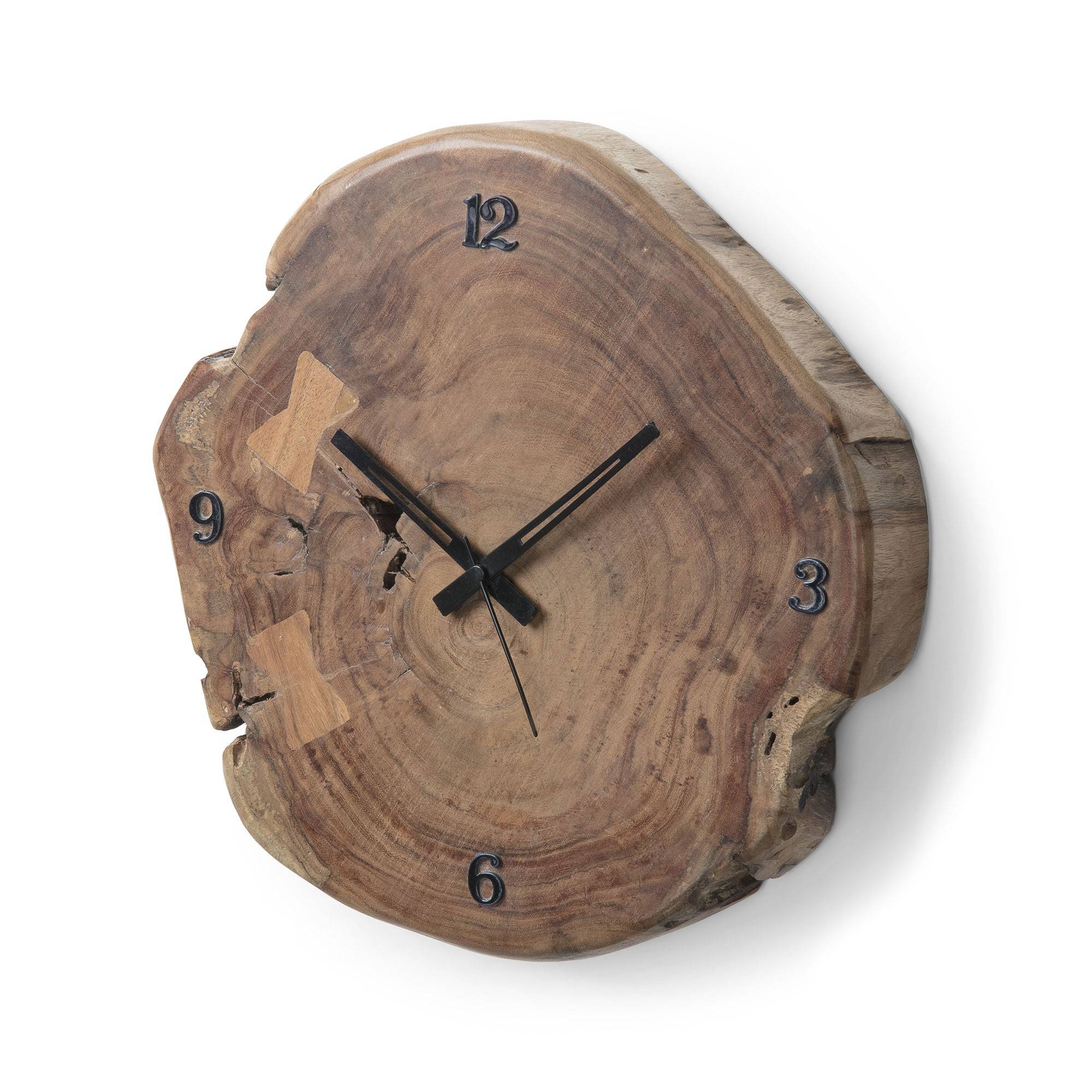 acortar Pero varonil Reloj pared irregular madera maciza