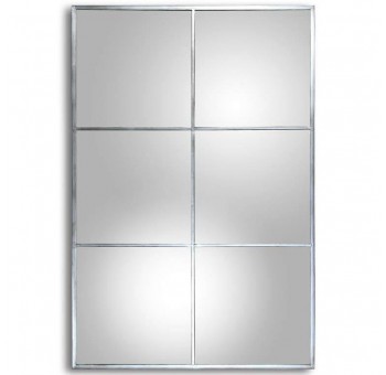 Espejo pared Nellie 6 cuadrados metal plateado 80x120