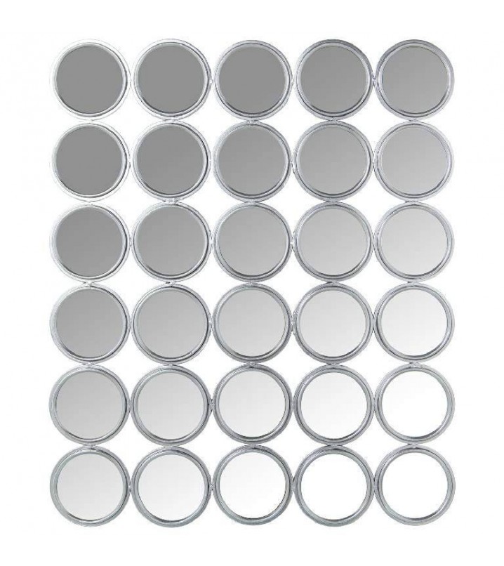 Espejo pared Cino 30 círculos metal plateado