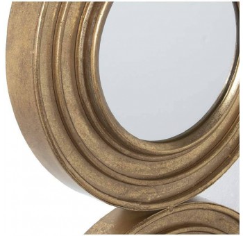 Espejo pared Tiberio 9 círculos metal dorado envejecido
