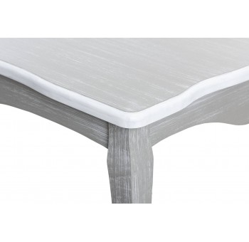 Mesa de comedor Agelaos clásica madera gris y blanca