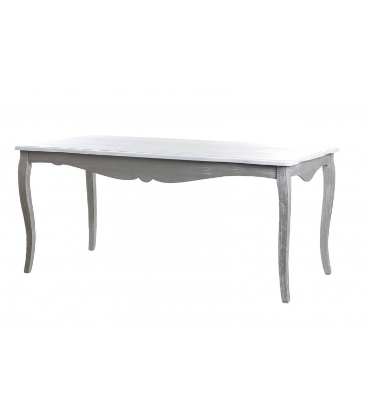 Mesa de comedor Agelaos clásica madera gris y blanca